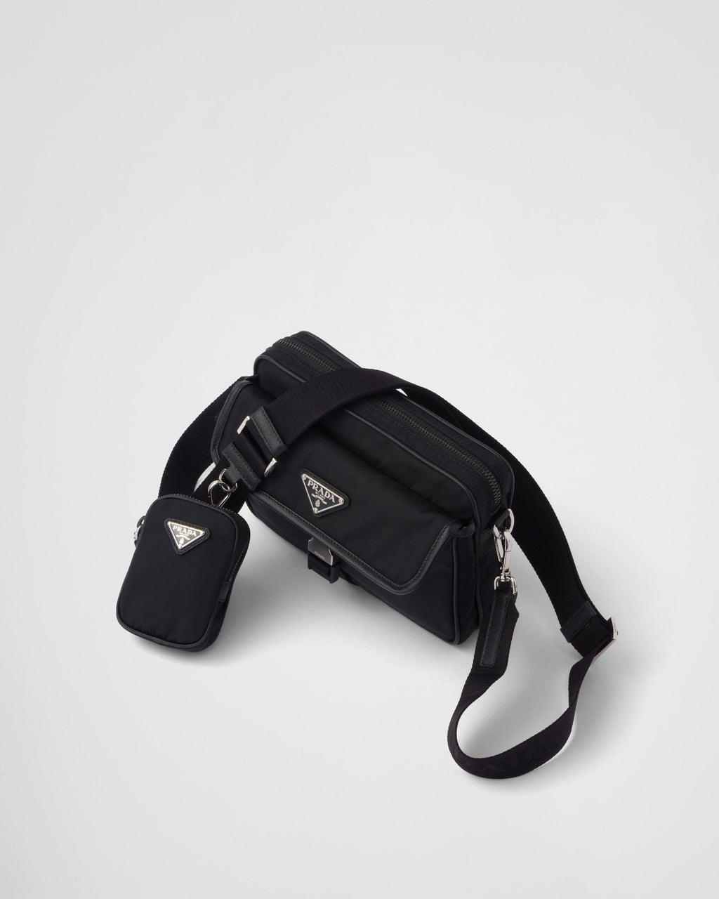 Sac porté épaule en Re-Nylon et cuir Saffiano