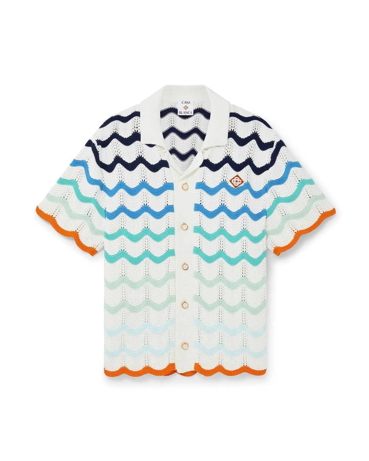 Gradient Wave Crochet Shirt