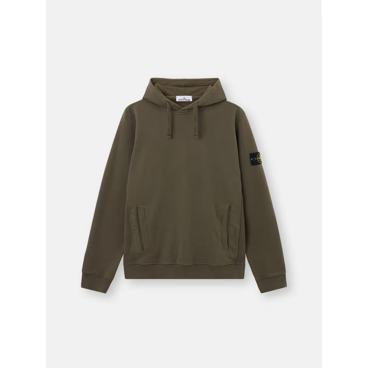 Sweat à capuche kaki Stone