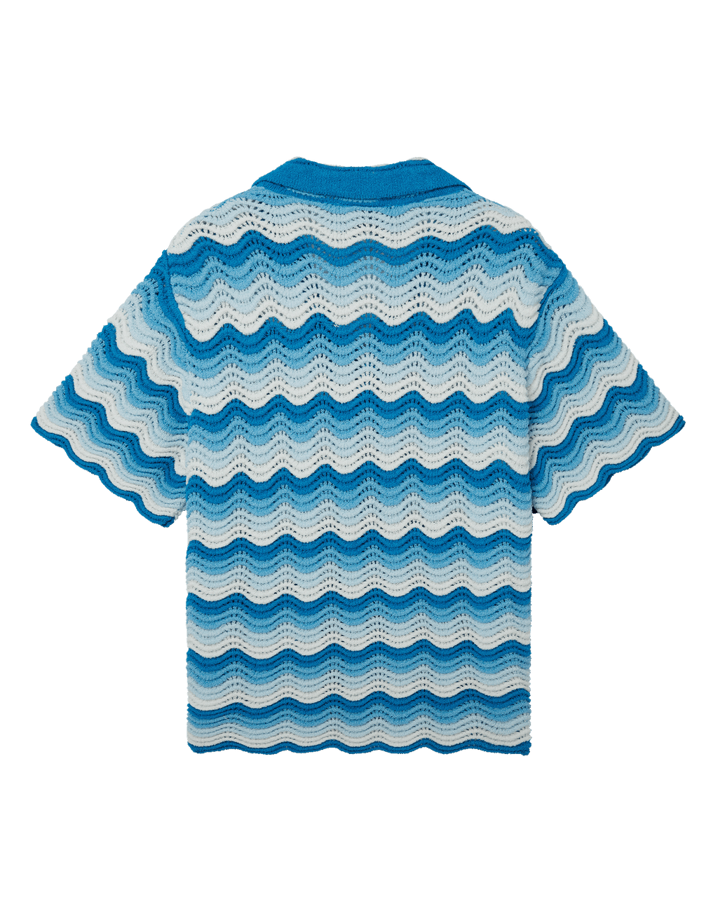 Wavy Gradient Crochet Shirt